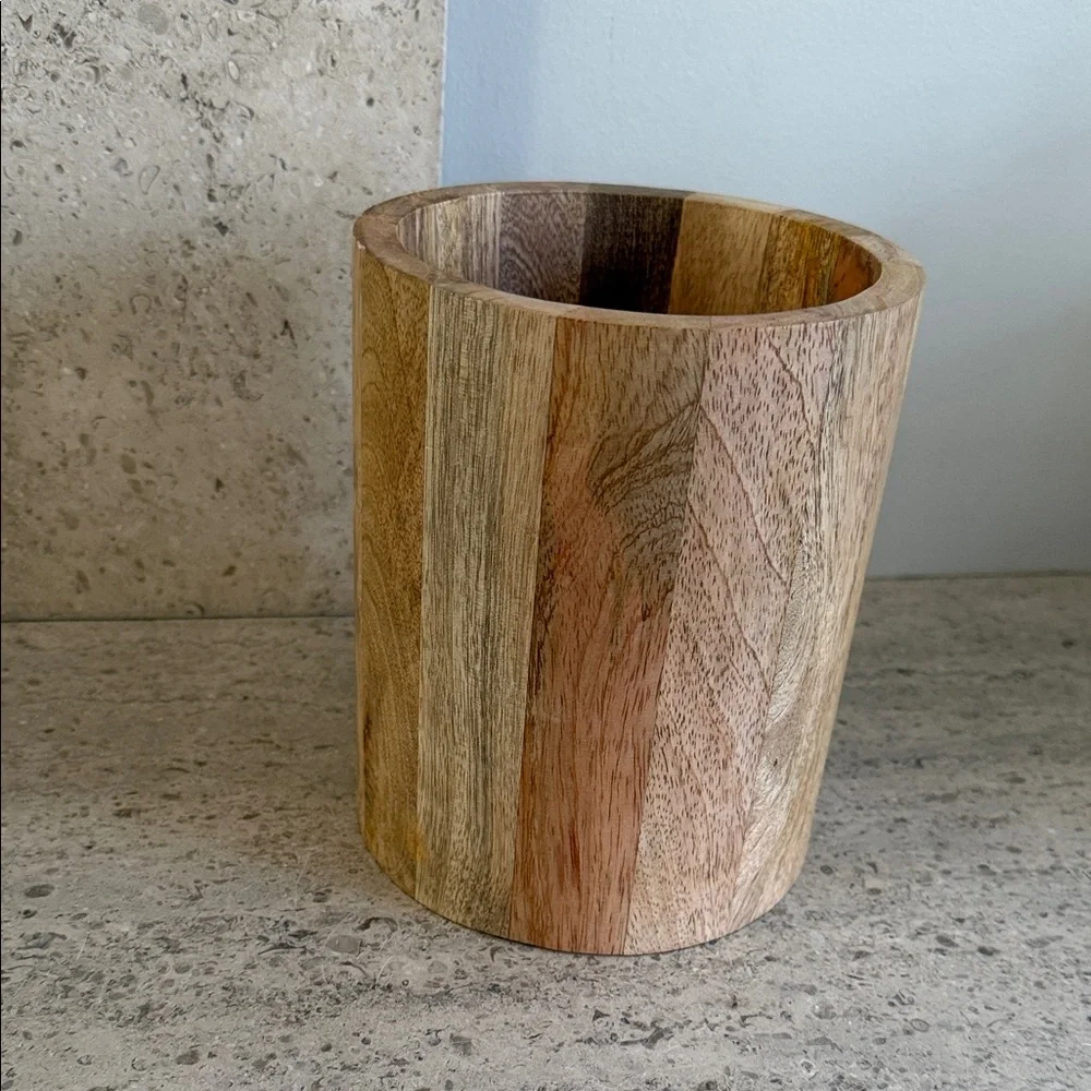 Crate&Barrel Wood Utensil Caddy